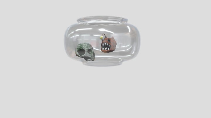 Fish, Skull, and Bowl for 3D Modeling, updated 3D Model