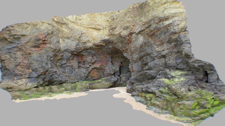 Small beach cave 3D Model