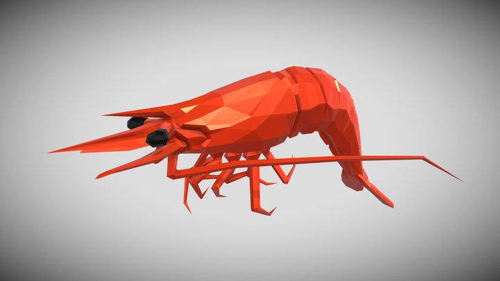 [Low Poly] Shrimp 3D Model