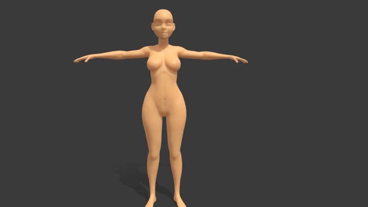 Base Mesh Woman Cartoon 3D Model