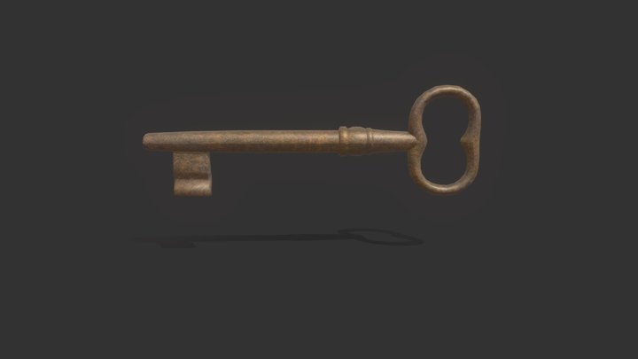 Simple metal key 3D Model