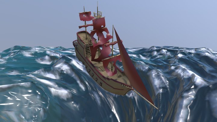 3D Class Exam - Pirate ship 3D Model