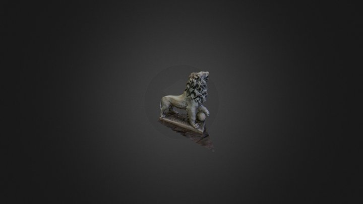 Lioness Statue Textured 3D Model
