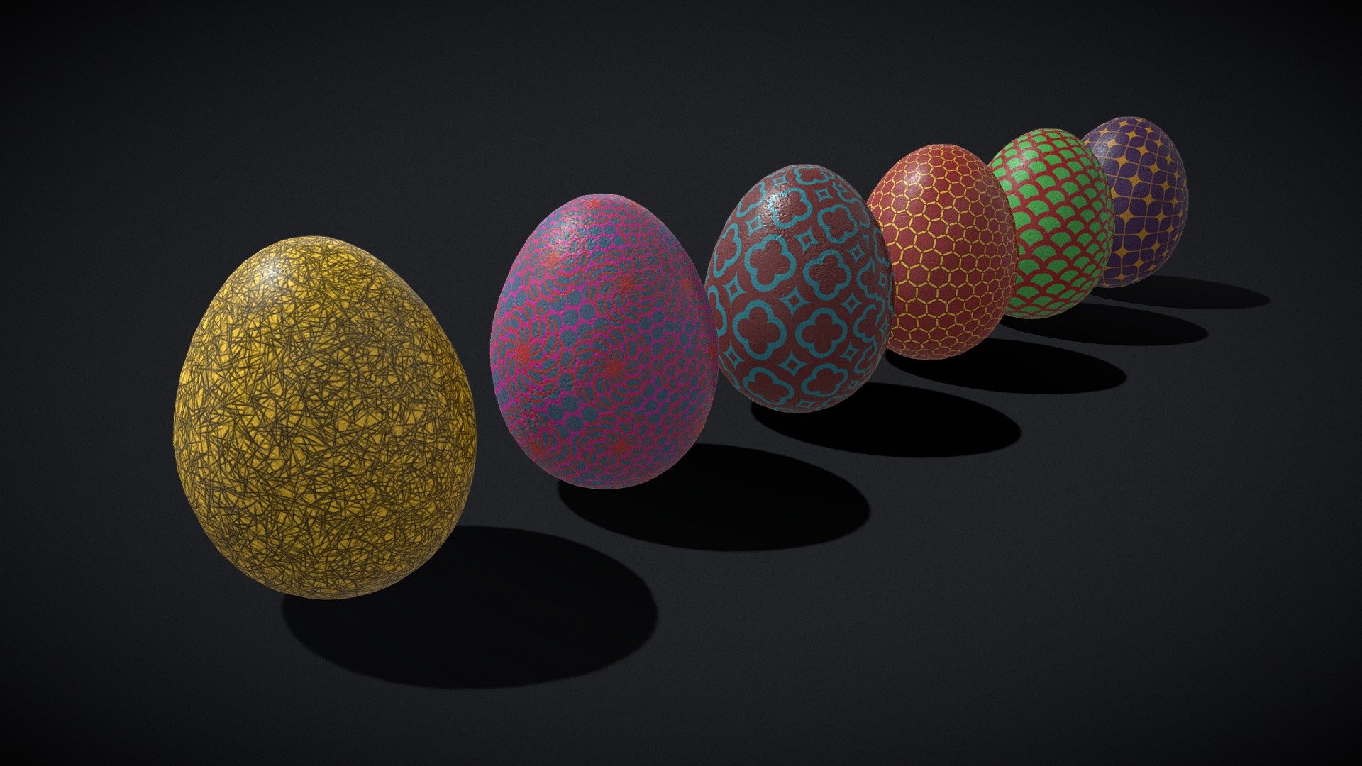 Easter Eggs Designs One - Buy Royalty Free 3D model by ...