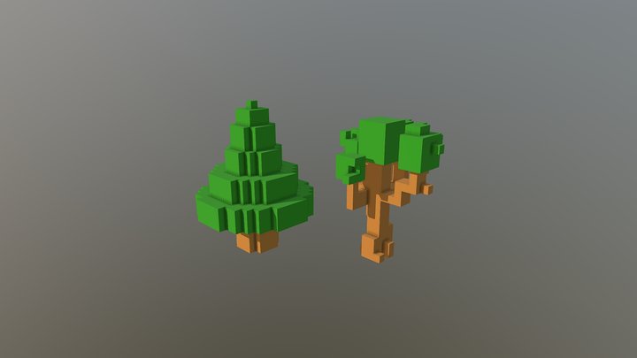 Voxel Trees 3D Model