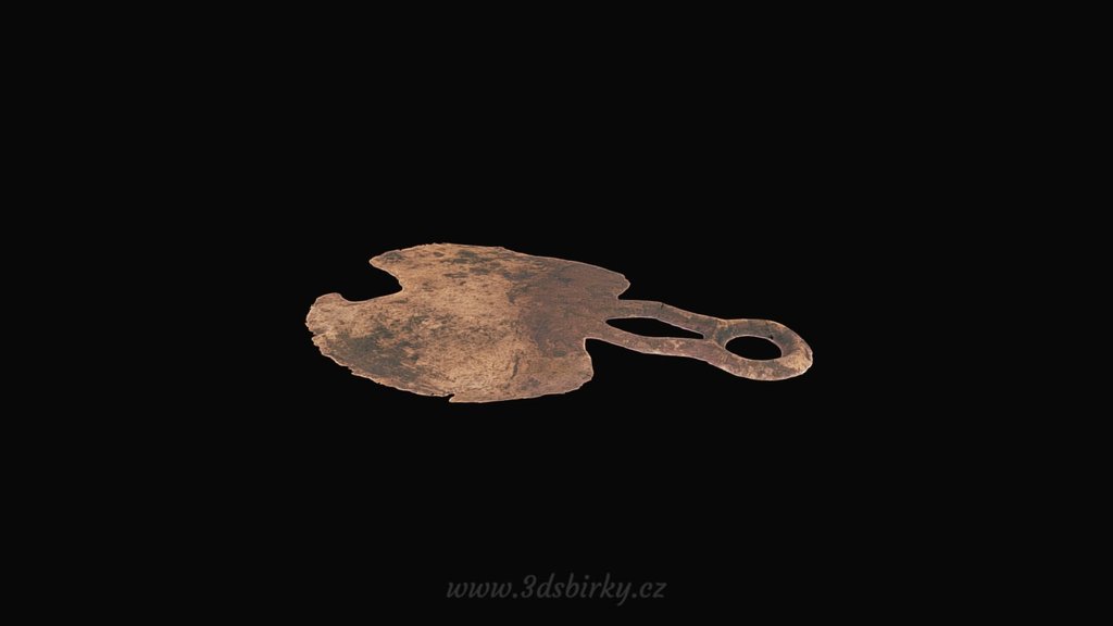 Bronze razor / Bronzová oboustranná břitva — Sketchfab embed 3D viewer