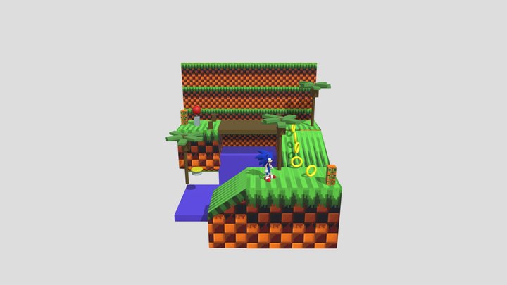 Green Hill - Sonic World 3D Model