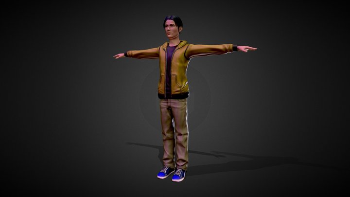 young character - human riged model 3D Model