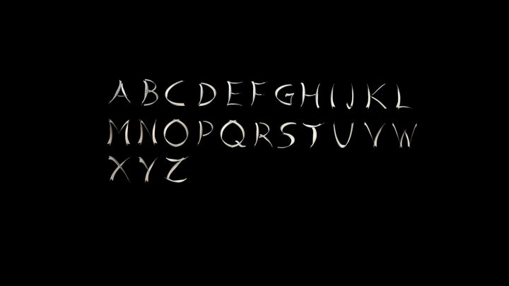 ElLeven FONT Upper Letters 3D Model