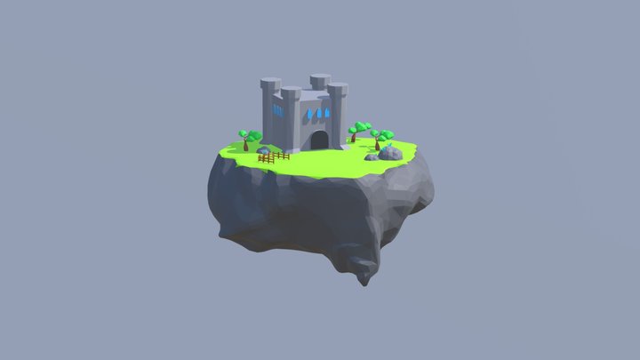 Flying island 3D Model