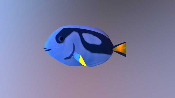 BlueTang_Fish (Static) 3D Model