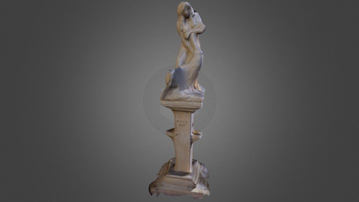 Nude Woman with Swan Statue 3D Model
