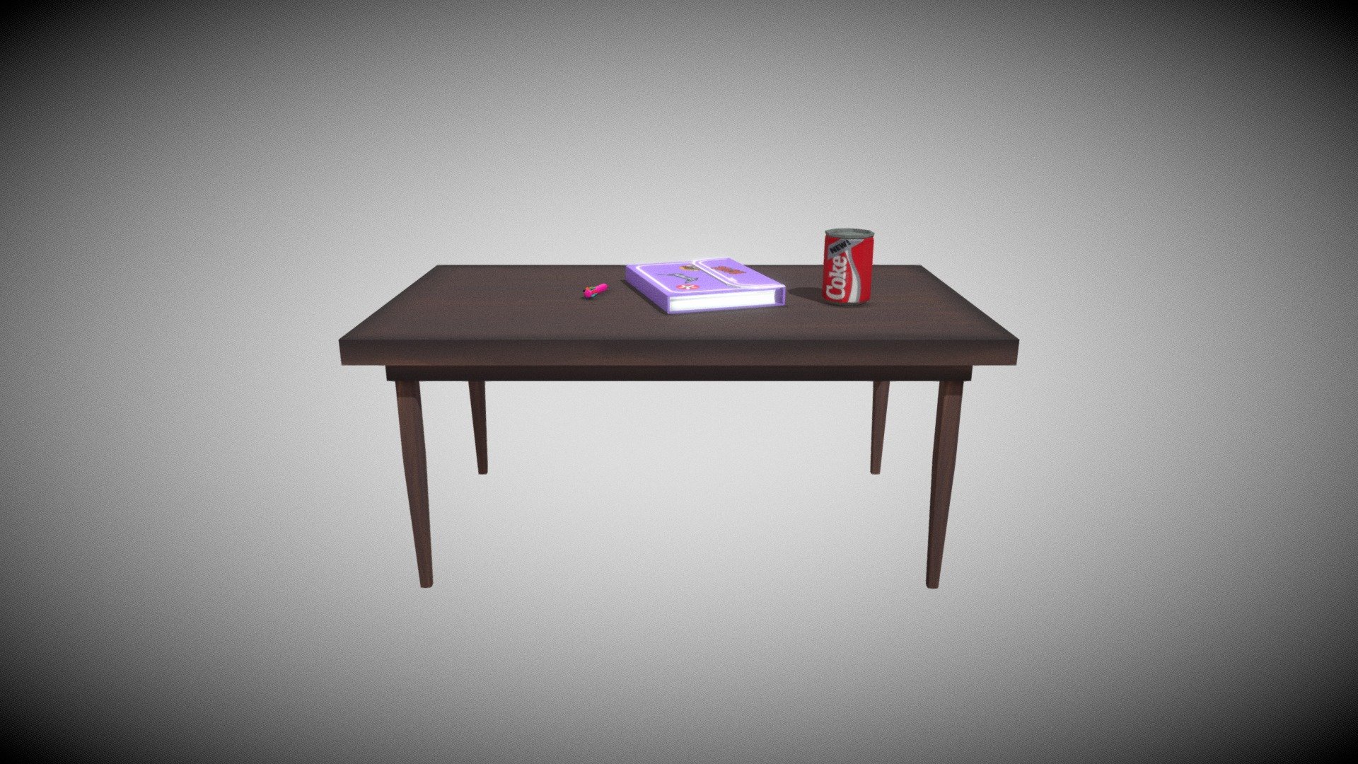 Desk diorama, Goth girl, 1980s