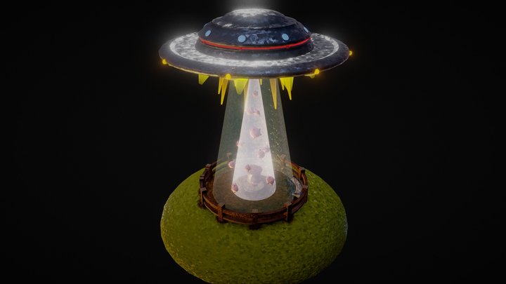 UFO Abduction Pigs 3D Model