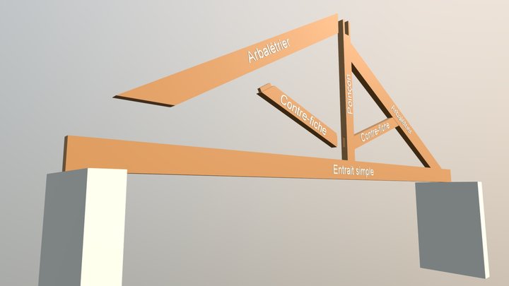 Contre-fiche Tenon Mortaise 3D Model