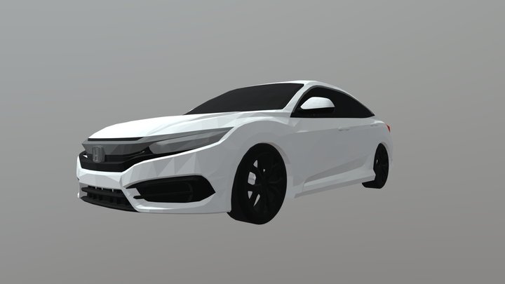 honda civic low poly 3D Model