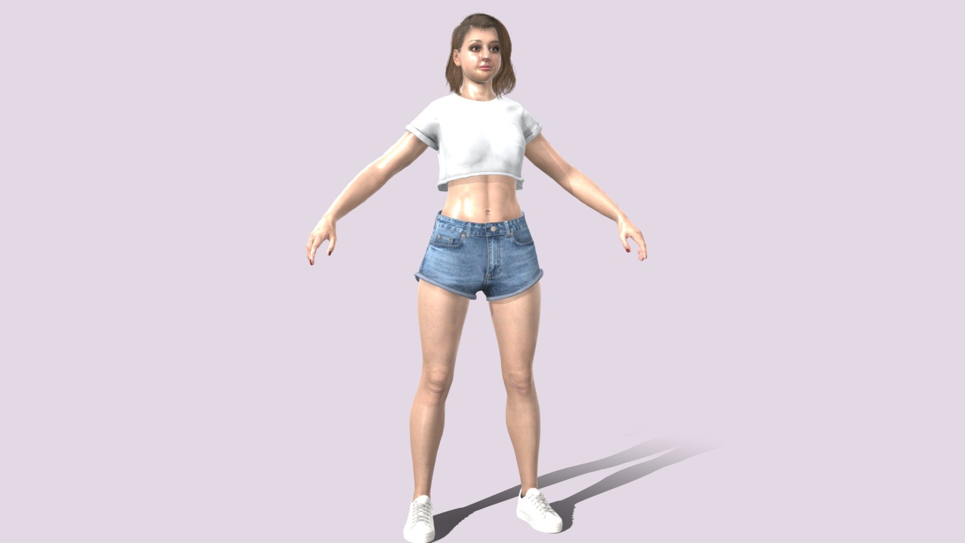 Character Female Girl A-Pose - Download Free 3D model by hamid.vfx ...