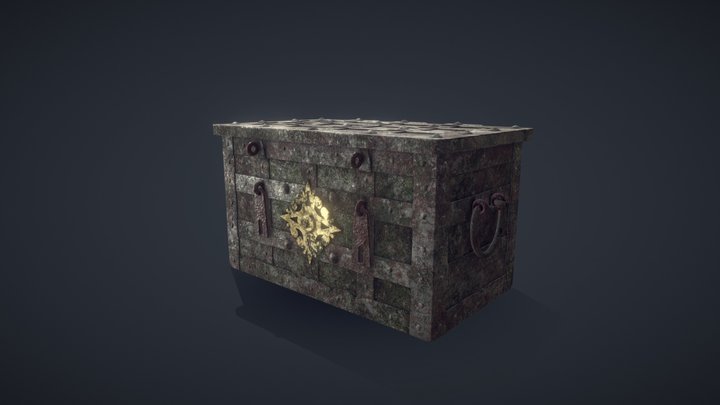 17th-18th Century Distressed Treasure Chest 3D Model