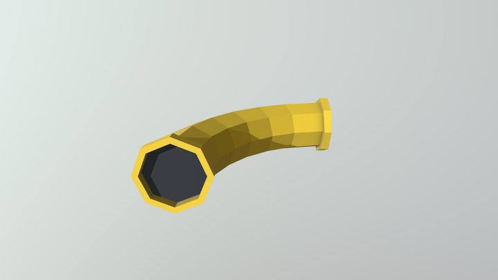 Low Poly Bend Pipe 3D Model