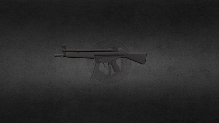 Low Poly MP5A1 3D Model