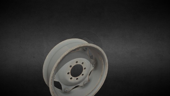 High-Poly Rear Rim Model for Ursus C-360 Tractor 3D Model