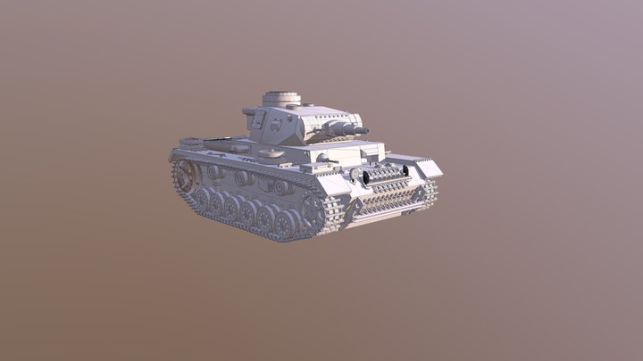Panzer III Military Tank 3D Model