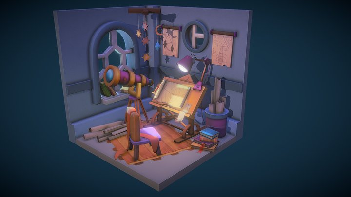 Astronomer Room 3D Model