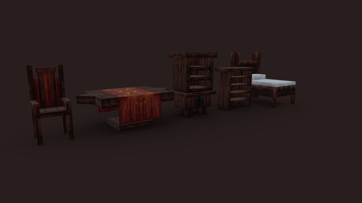 Medieval furniture pack 3D Model