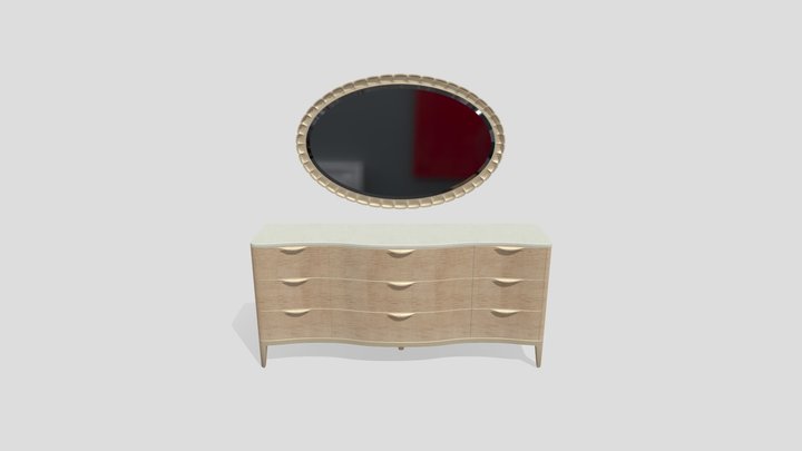 Michael Amini MALIBU CREST Dresser Wall Mirror 3D Model