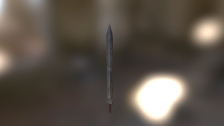 Dull Worn out Fantasy Greatsword 3D Model