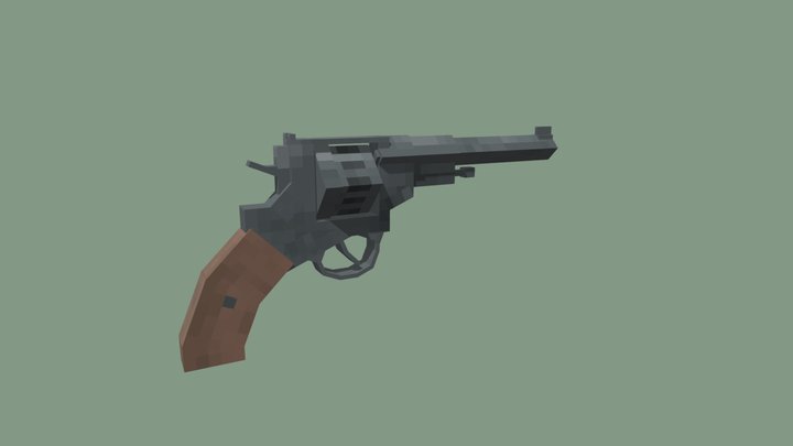 low-poly Nagan 3D Model