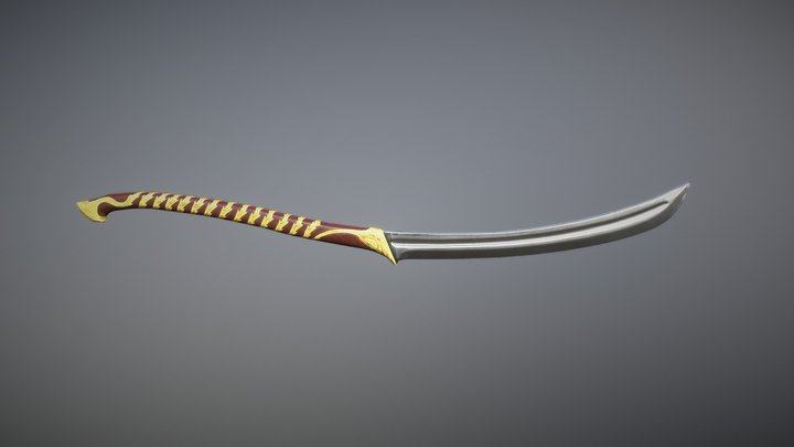 Elven Lhang - Sword - Lord of the Rings 3D Model