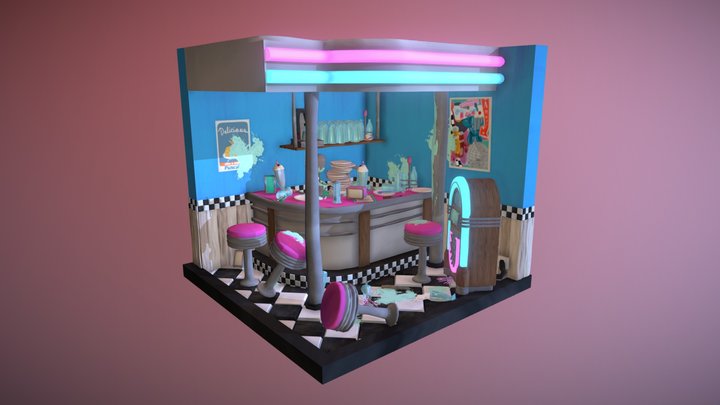 DAECrib American diner 3D Model
