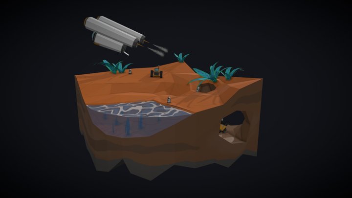 Exoplanet diorama 3D Model