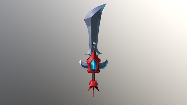 Lowpoly Stylized Demon Sword 3D Model