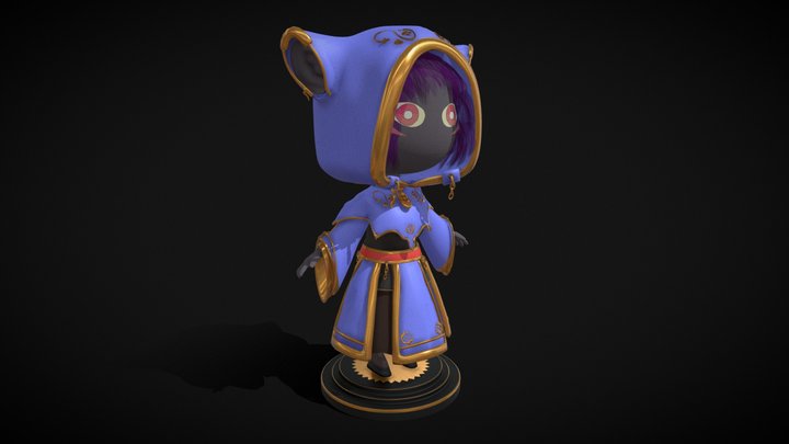 Fantasy Cat Chibik 3D Model