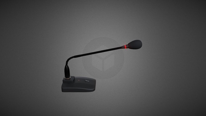 Gooseneck Microphone (Bended Version) 3D Model