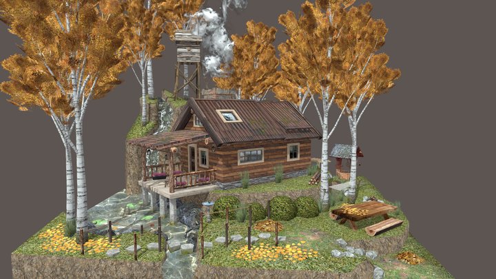 DAE Diorama - Forest Loner 3D Model