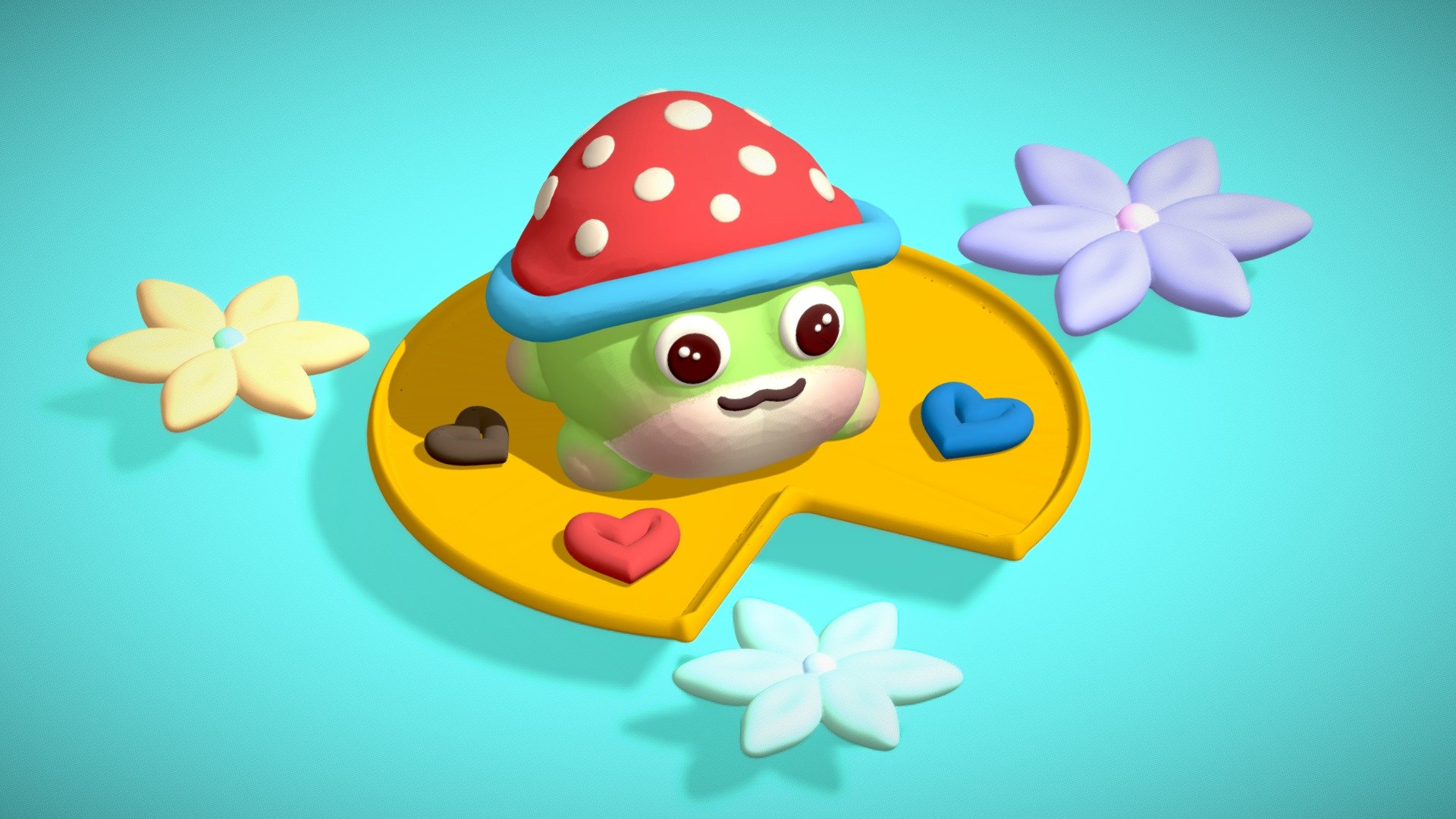 Mushroom Frog - Fantasy 3d Model - Mid Poly - Download Free 3d Model By 