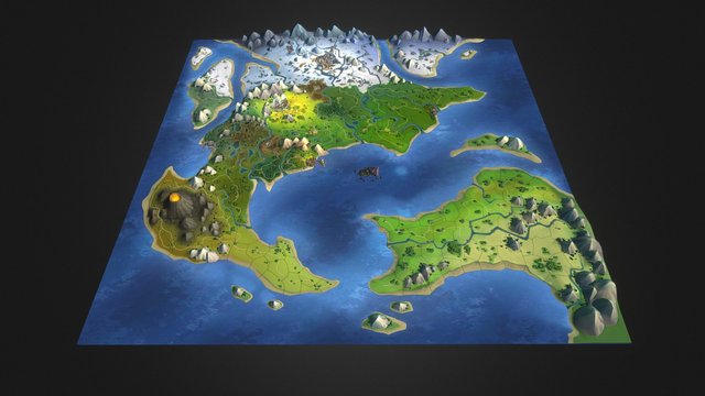 Warlords - World Map 3D Model