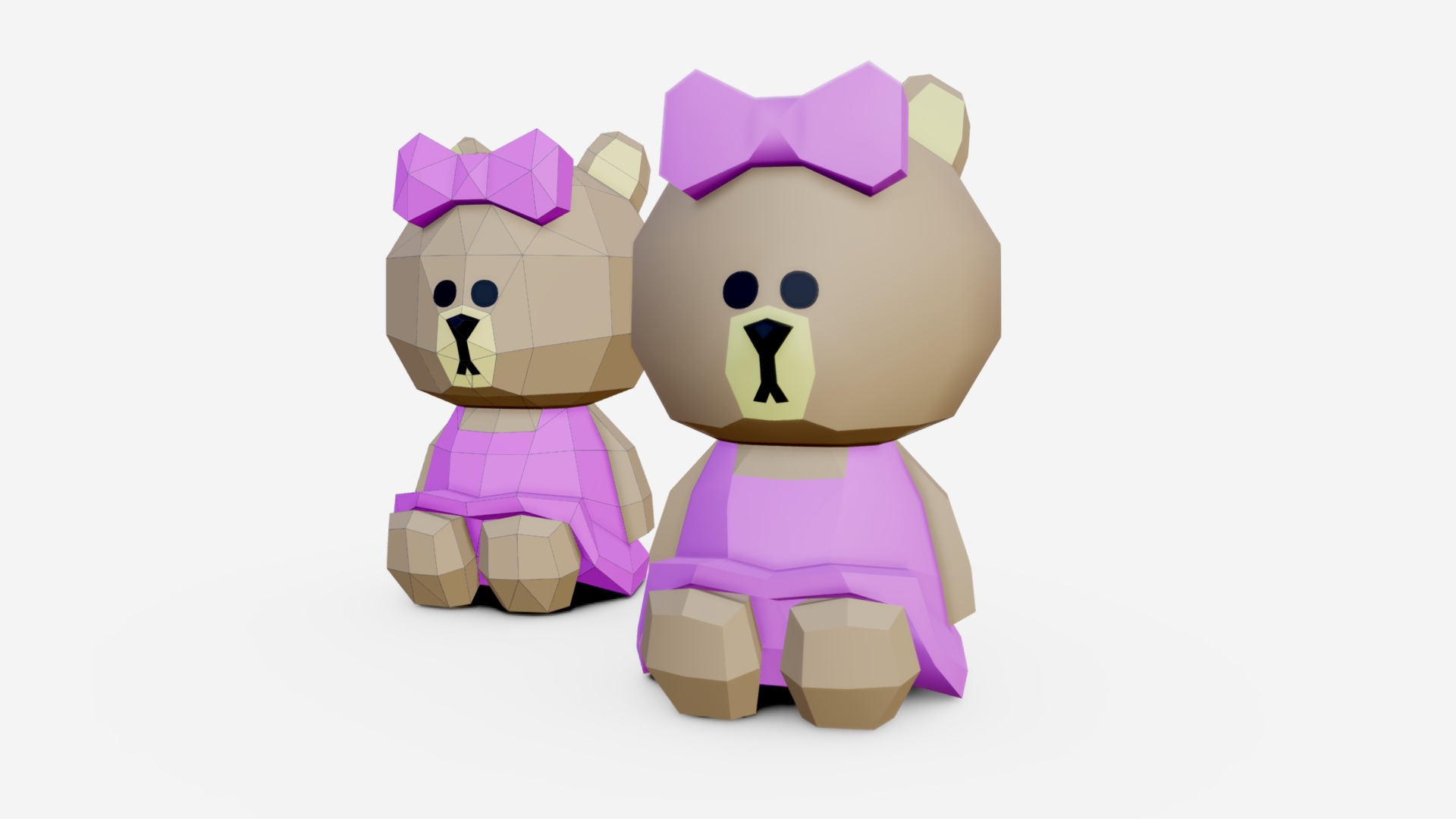 3D model Choco - This is a 3D model of the Choco. The 3D model is about a couple of stuffed animals.