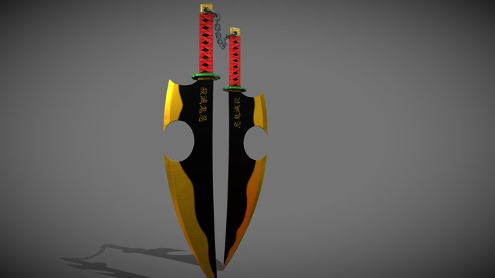 Double swords of Tengen Uzui, Oto no hashira 3D Model