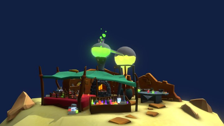 DAEBazaar Arabic Alchemy Potion Vendor 3D Model