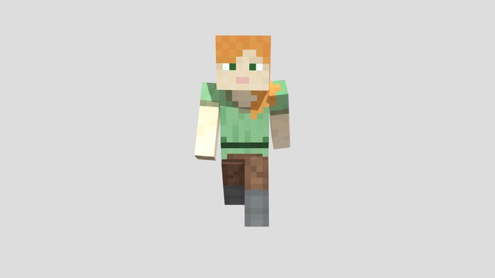 Minecraft Alex Character Animated 3D Model