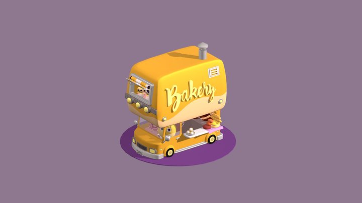 Bakery Truck 3D Model