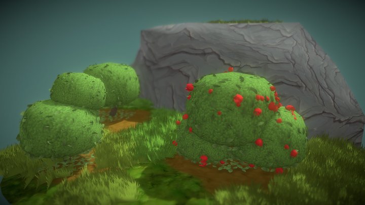 Bush Pack Low Poly 3D Model