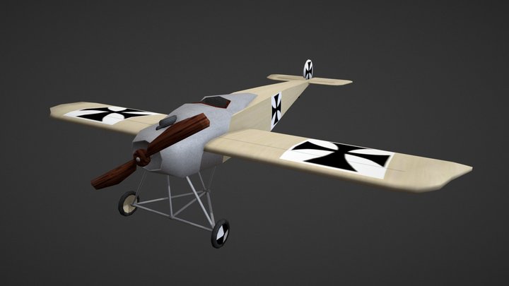 Fokker E.IV Aircraft - WWI 3D Model