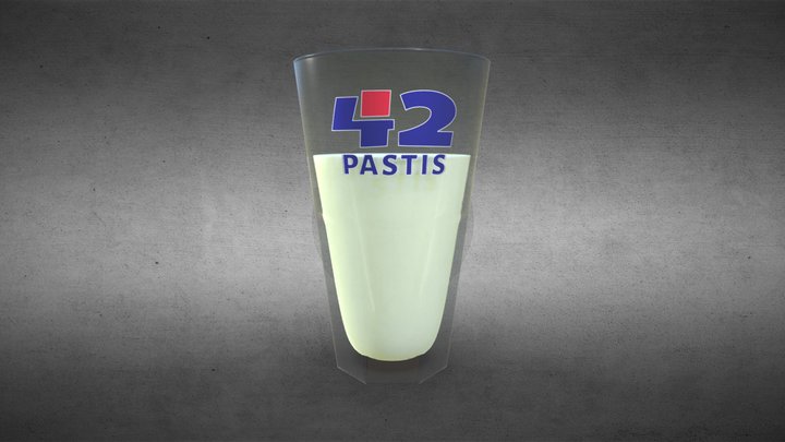 Drinking Glass of Pastis 3D Model