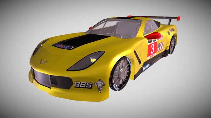 Courvette C7R 3D Model