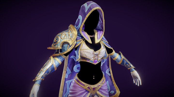 Jaina Warcraft 3 Clothes 3D Model